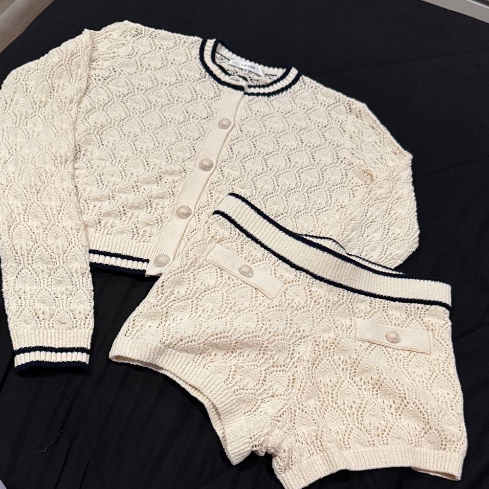 Frame Denim Cream Cardigan Sweater